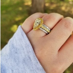 Yellow diamond engagement ring setting